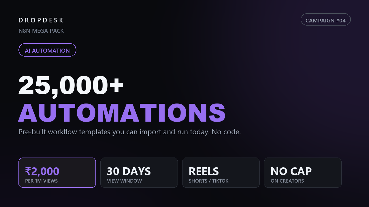 N8N Mega Pack · 25,000+ Automations