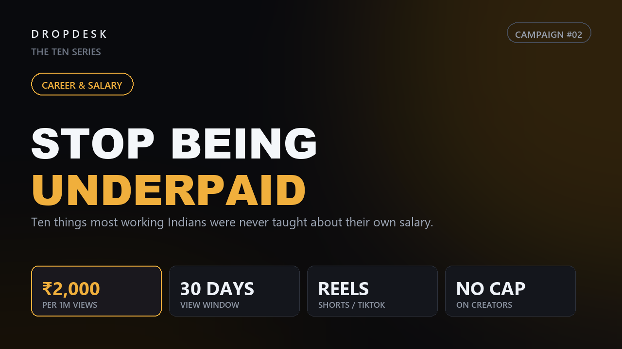 The Ten Series · Stop Being Underpaid